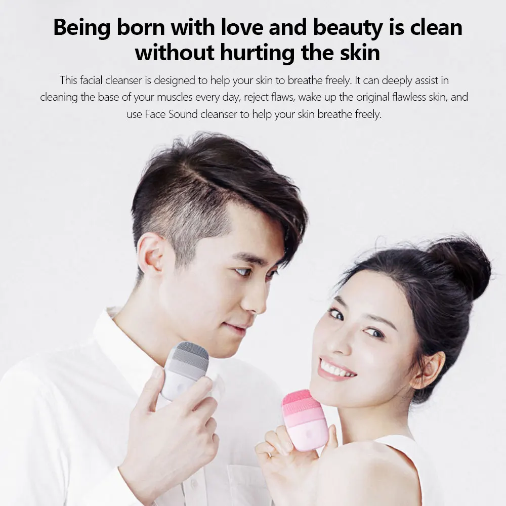 Sonic электрическая Очищающая щетка для лица массажер умный водонепроницаемый