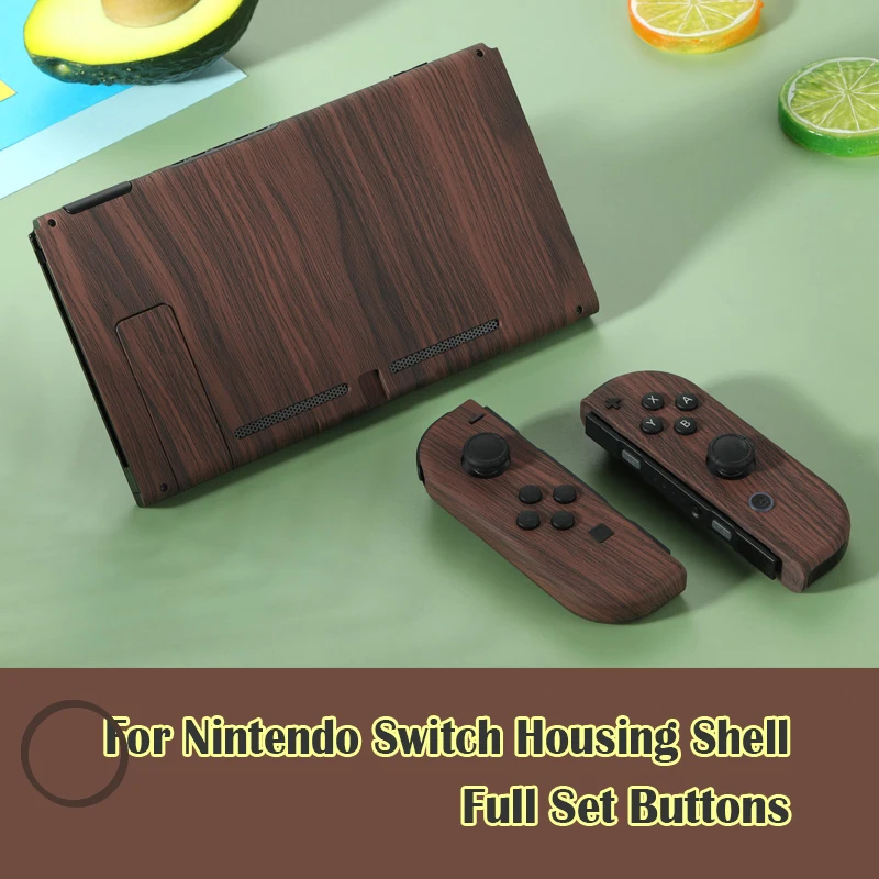 

Wooden NS Joy Con Soft Touch Controller Housing with Full Set Buttons DIY Replacement Shell Case for Nintendos Switch JoyCon