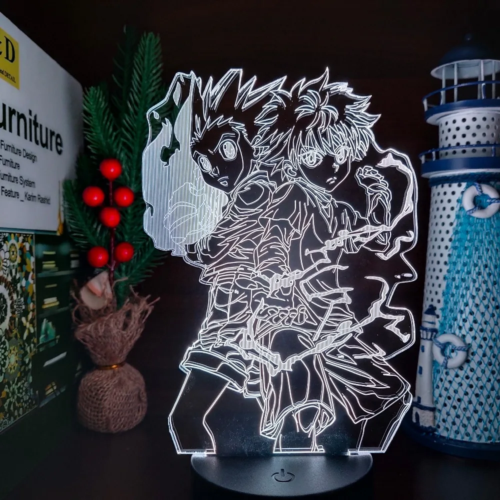Фигурка Hunter X Gon и Killua 3d лампа ночник модель игрушки аниме коллекция фигурок