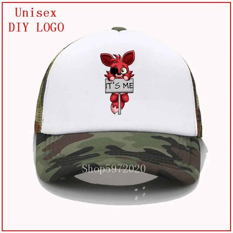 Новейшая сетчатая Кепка FNAF плюшевая бейсбольная кепка с принтом Foxy Мужская s wo