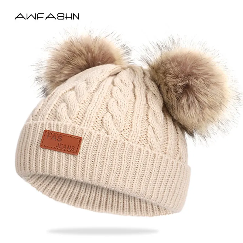 Новинка 2019 вязаная Милая шапка для девочек и мальчиков повседневная однотонная