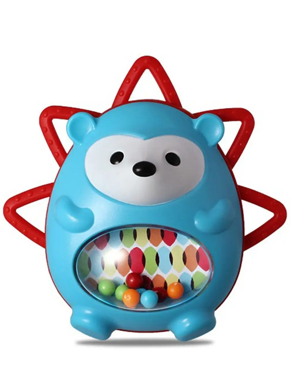 

Infant Cute Teether Tumbler Hedgehog Rattle Mirror Soothing Toy Resistant ABS Elasticity Durable Toy