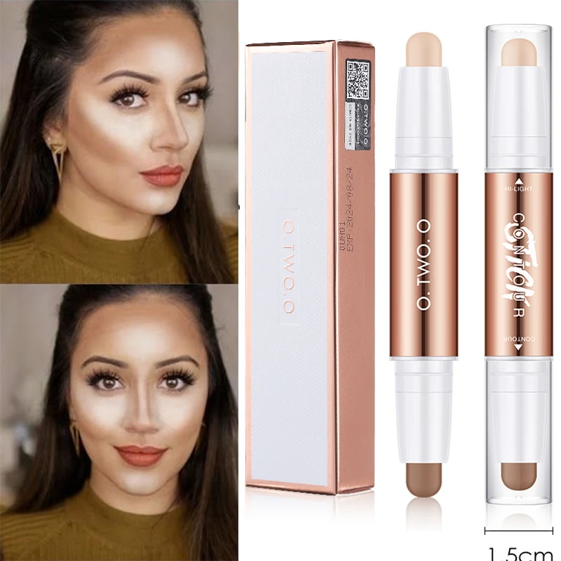 Waterproof Face Contour Stick Double Head Contour Pen Matte Finish Highlighter Shadow Contouring Foundation Pencil Cosmetic