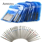 100 шт.компл. алмазные фрезы для ногтей, вращающиеся фрезы для электрических маникюрных дрелей, аксессуары для полировки кутикулы