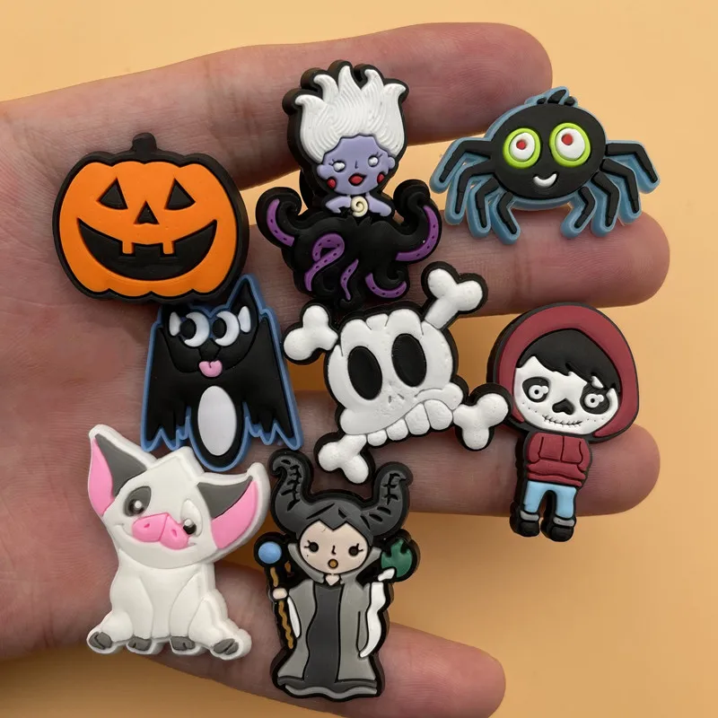 Одинарные аксессуары украшение для Хэллоуина паук тыква обуви из ПВХ Croc Jibz