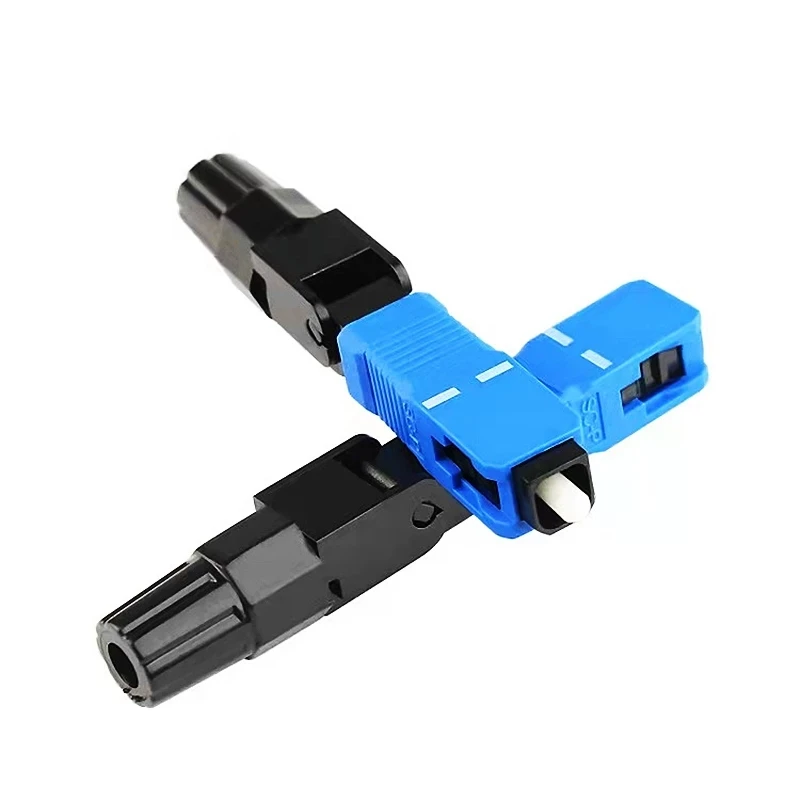 HTOC FTTH Cold Connection Optical Fiber Tool Kit With Cleaves And Cable Fiber Stripper Double Port Hole SC Cold Connector(10PCS)