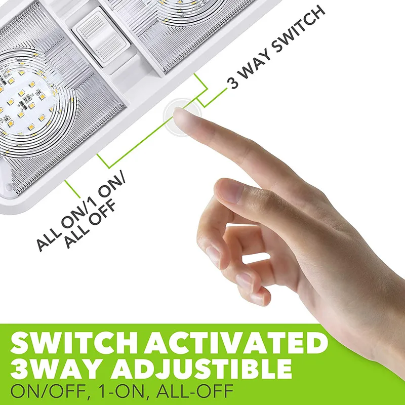 

Leisure LED Double Dome Light Fixture 5 Pack RV LED 12v Ceiling Double Dome Light for Car/RV/Trailer/Camper/Boat Natural