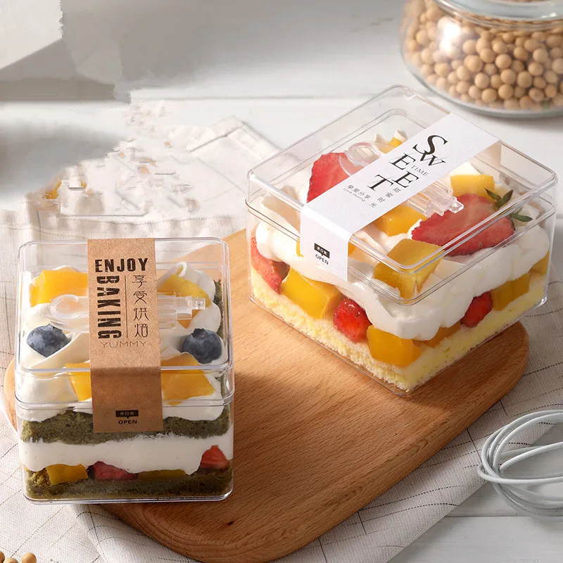 20 шт. креативная прозрачная чашка для Мусса Tiramisu упаковочная коробка печенья