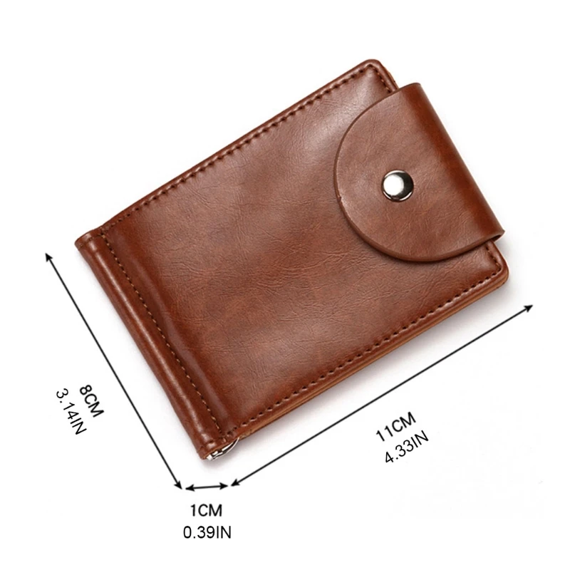 

Slim Bifold Money Holder Clip Wallet Women Men Muftifunction Business PU Leather Cash ID Credit Card Holder Zipper Coin Purse