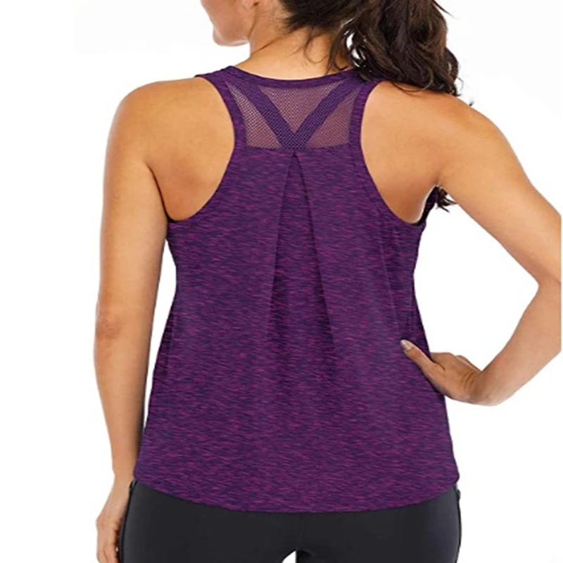 

TJ-TianJun Sports Vest Women's loose I-shaped Underwear Lady Mesh Open Back Running Vest Home outdoor Exercise Tank Top 2020