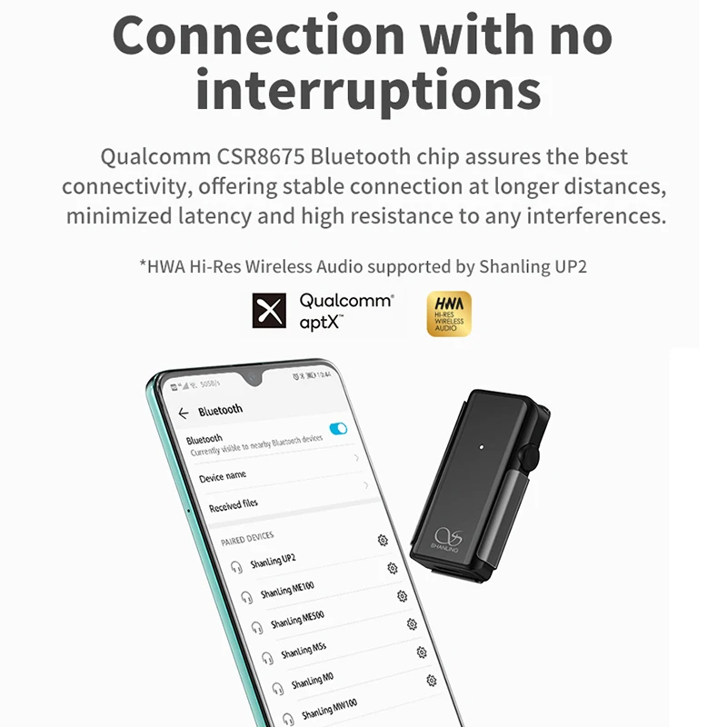 Bluetooth усилитель для наушников Shanling UP2 Портативный Hi Fi аудио DAC USB Knowles Mic с