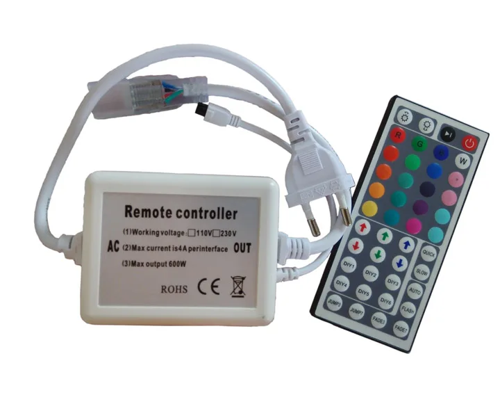 

10set/lot AC110V-220V 6A 600W 44 keys LED IR RGB Controller IR Remote RGB Dimmer LED Lights SMD 5050 3528 led strip
