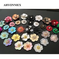 10pcslot sequins flowers patches sew on beads applique clothes diy shoes bags accessories