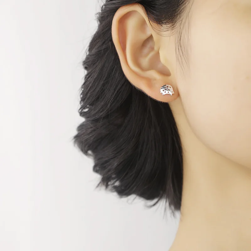 Женские и детские серьги-пусеты Trustdavis из 100% серебра 925 пробы милые в виде ежика DA313