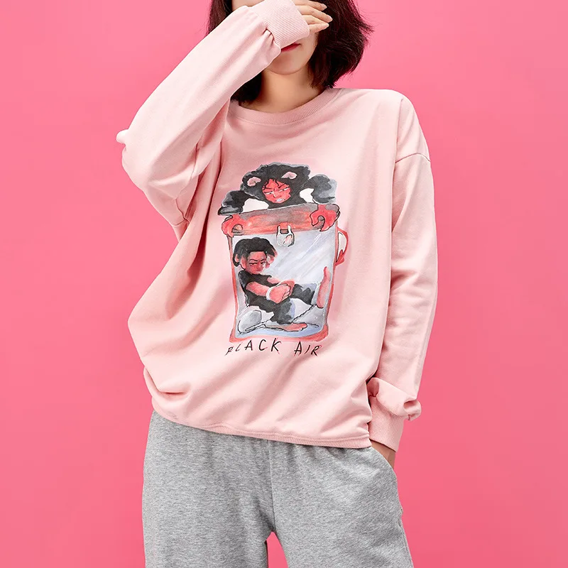 

CGC 2021 Autumn Fashion Printed Sweatshirt Women O Neck Loose Pullovers Oversize Hoodies Long Sleeve Tops Harajuku Sweatshirts