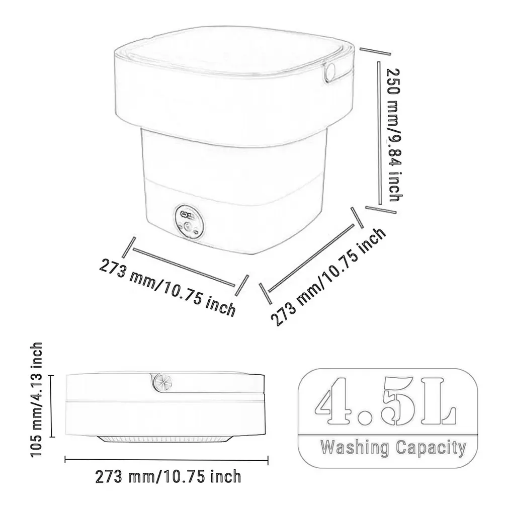 

Portable Mini Folding Washing Machine Foldable Small Clothes Washing Machine Washer Laundry Tub Wash Machine