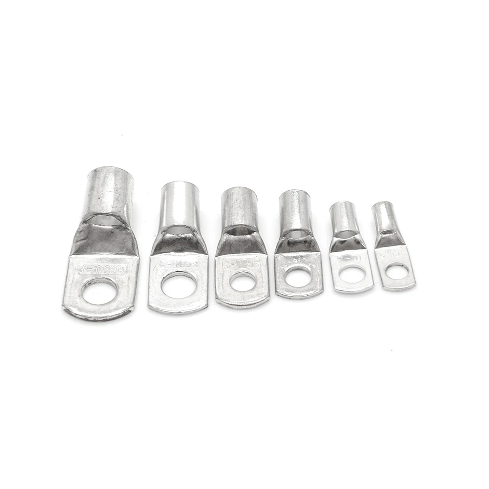 

20PCS SC6-5/6 M4/M5/M6/M8 4mm2 6mm2 10/16/25mm2 35/50mm2 4mm 5mm 6mm 8mm Bolt Hole Tinned Copper Cable lugs Battery Terminal
