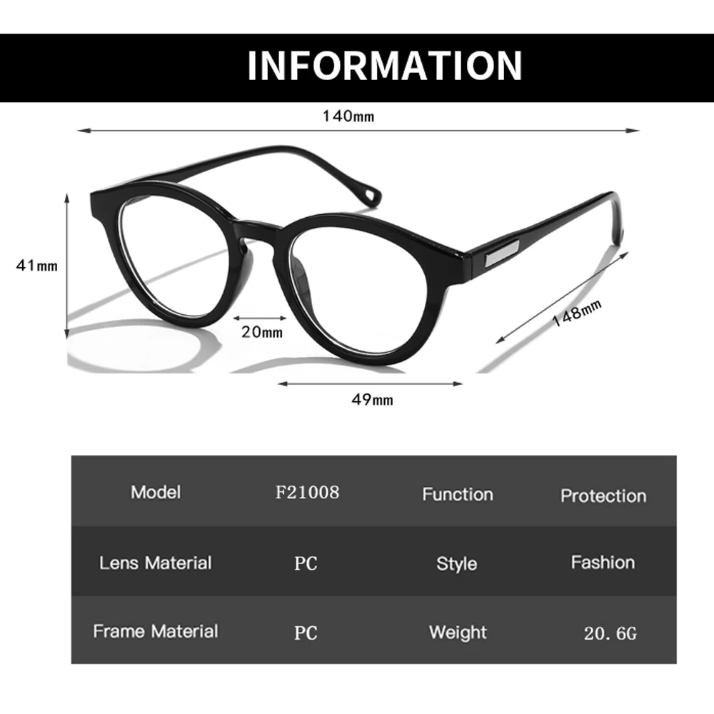 

LongKeeper Anti Blue Light Blocking Glasses Frame Men Retro Vintage Round Black Red Eyeglasses Women Computer Eyewear UV400