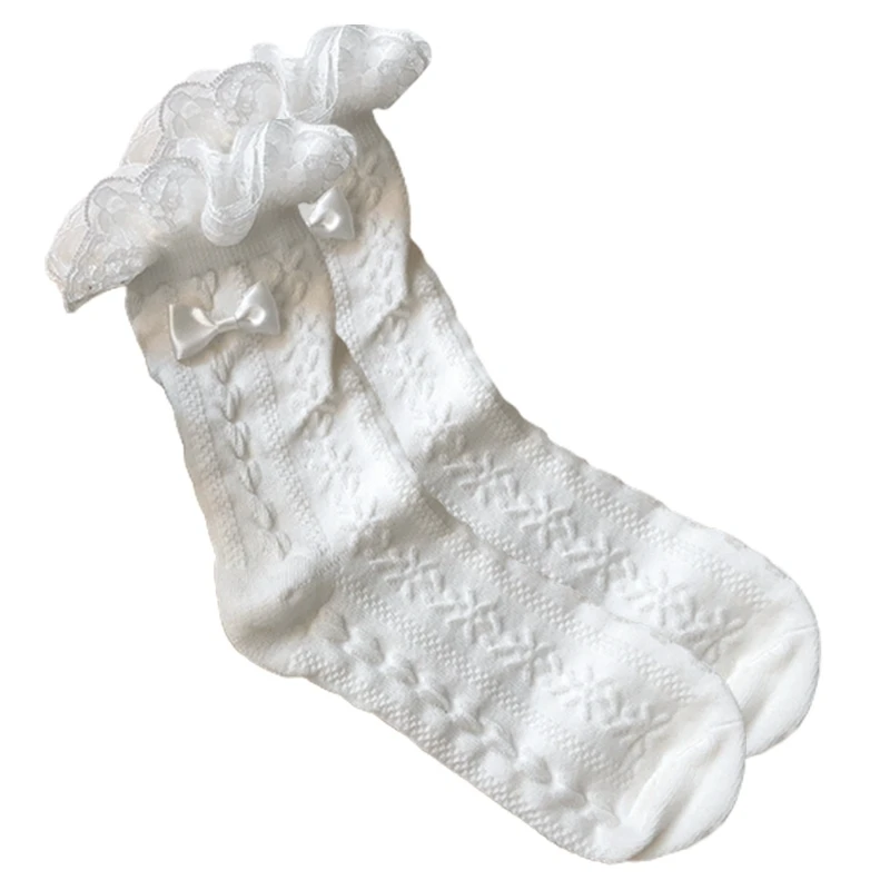 Милый галстук бабочка с оборками короткие носки для девочек аниме мультфильм