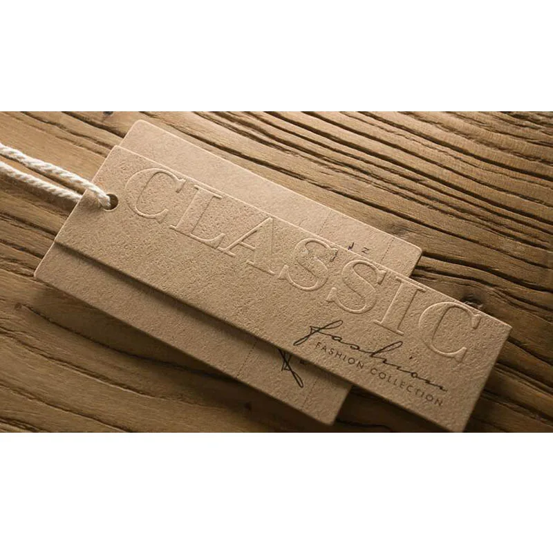 100 комплектов в партии 0 8 мм толщина крафт бумаги пятна этикетка тиснение одежды