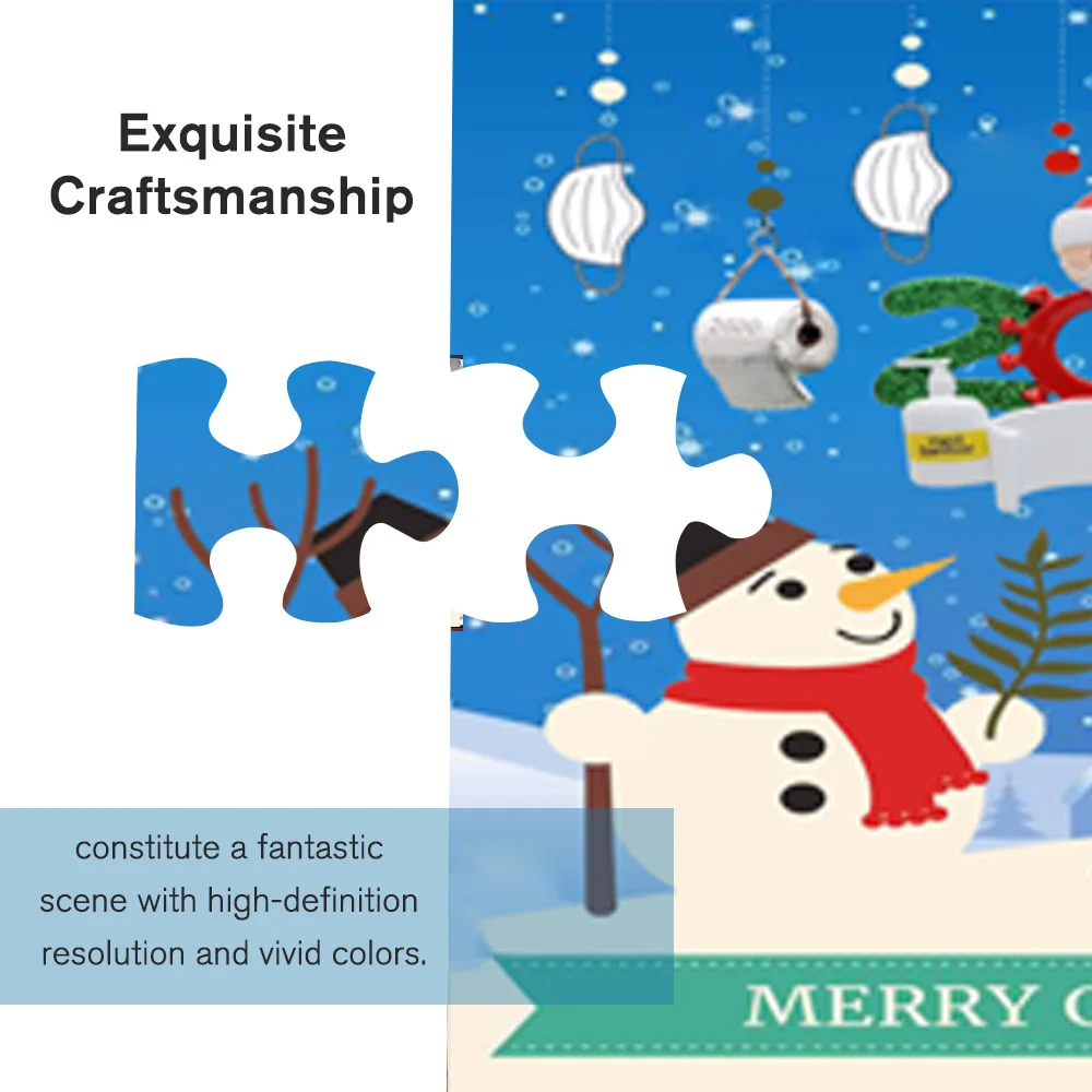 Пазлы 1000 шт. Рождественский пазл снеговик рождественская елка домашние игрушки