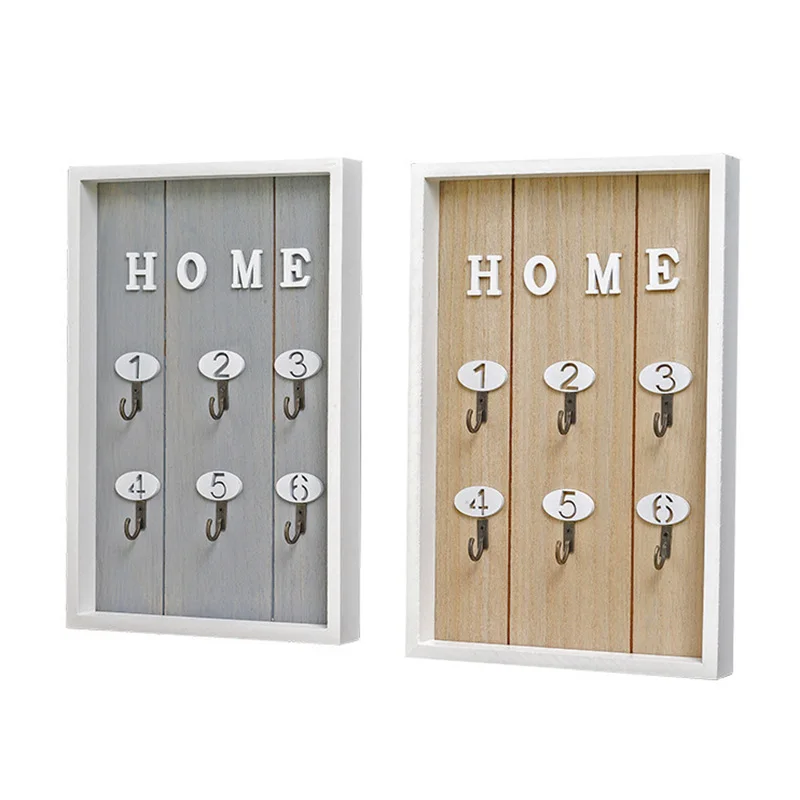 Настенный держатель для ключей деревянная вешалка с 6 крючками настенный