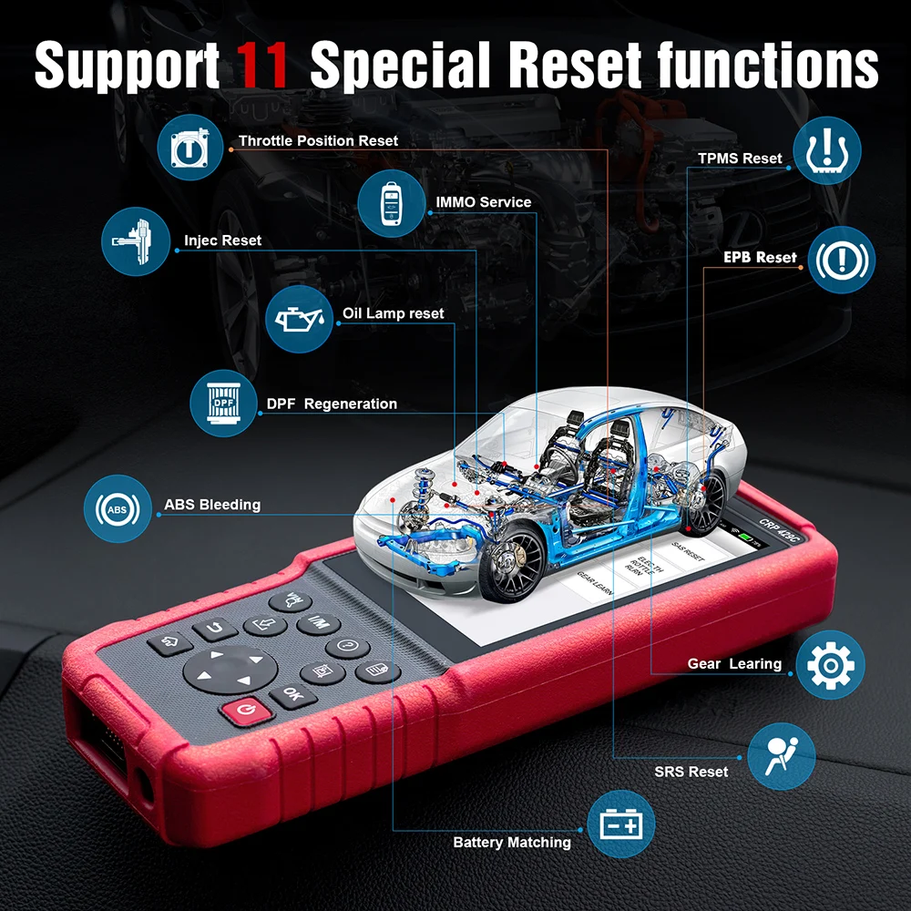 Launch creader x431 CRP429C OBD2 Auto scanner For 4 systems with 11 service functions wifi free update pk easydiag