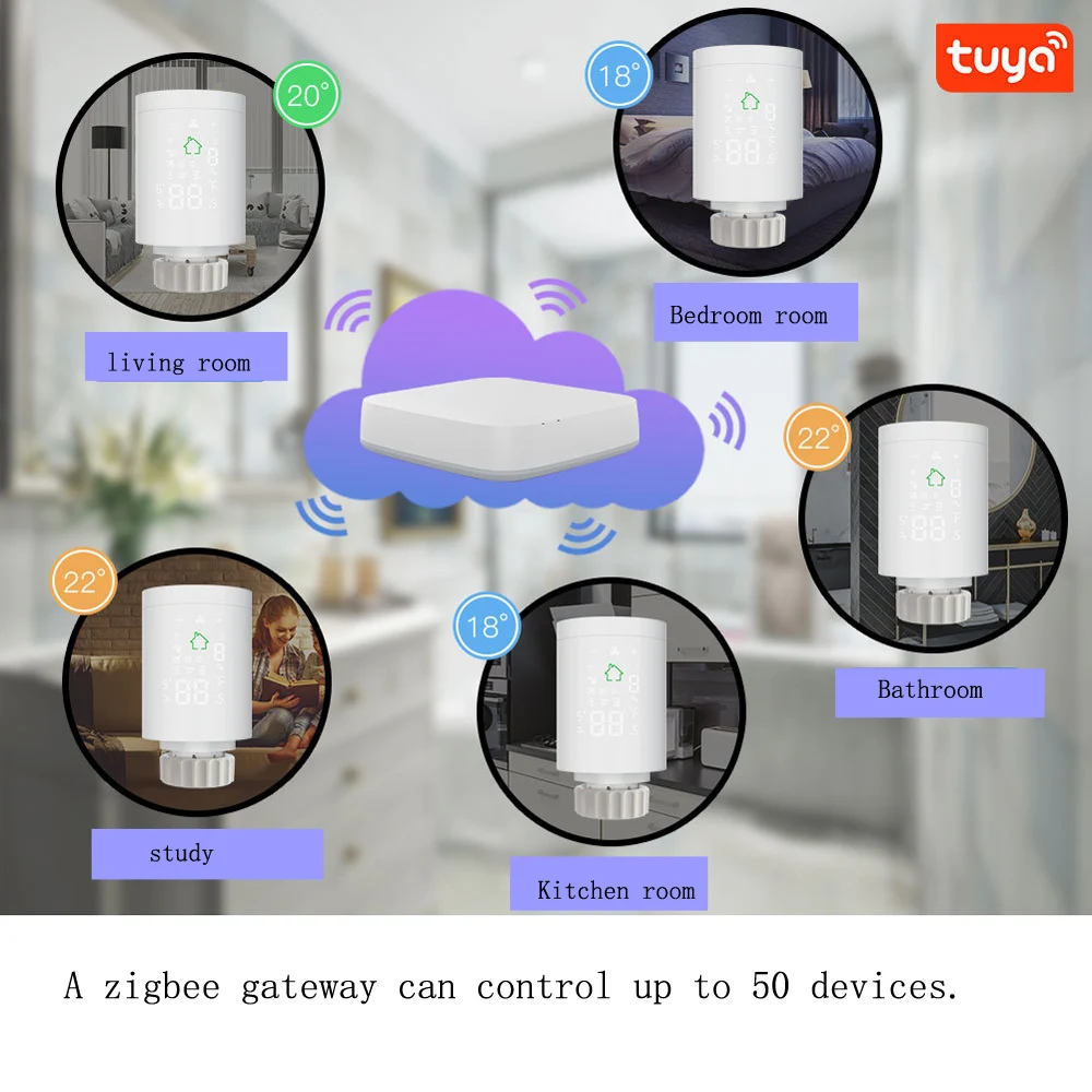 Умный тепловой радиатор Tuya Wi-Fi термостат ZigBee3.0 умный привод радиатора клапан