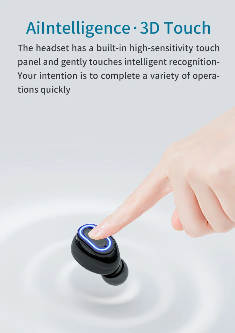 

Bluetooth 5.1 Wireless Headphones With Mic Sports Waterproof Earphones Voice Assistant Touch Control Wireless Headsets Earbuds