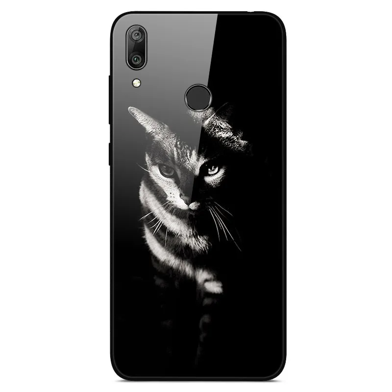 49 Чехол для телефона s для huawei Y7, жесткая задняя крышка из закаленного стекла для huawei Y7, чехол Y 7, мягкий бампер, художественный чехол 6,26 - Цвет: 49