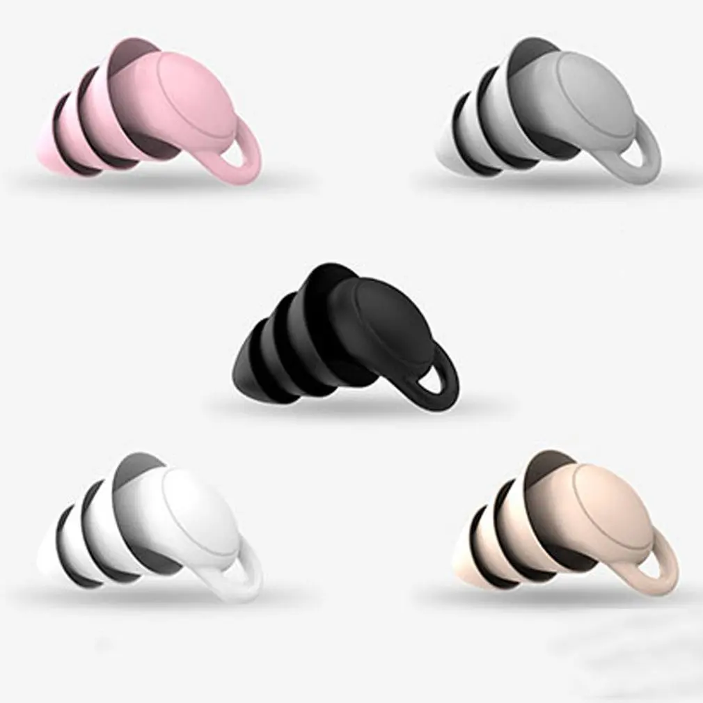 

Black soft Reusable Silicone Ear Plugs Waterproof Noise Reduction Earplugs for Sleeping Swimming Snoring Concerts