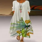 Новинка 2021, летнее стильное модное популярное платье в европейском и американском стиле с длинным рукавом и принтом, женское Трендовое онлайн-платье, Лидер продаж