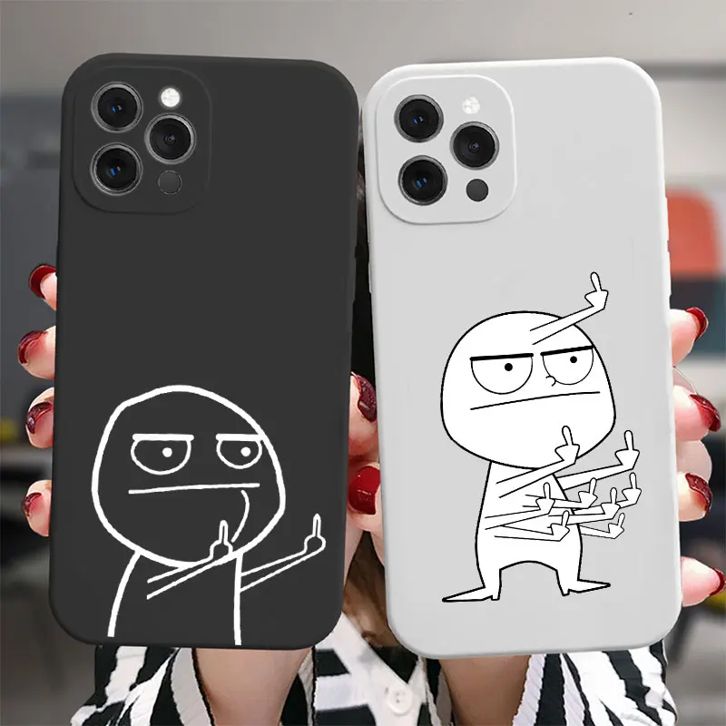 Забавный мужской чехол для телефона iPhone 13 Mini 12 7 8 Plus X XR XS Max чехлы на средний палец