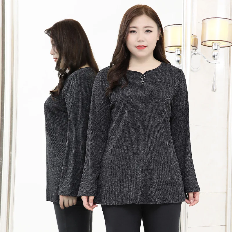 

Женская кофта с длинным рукавом, Элегантная трикотажная кофта большого размера плюс, TA59168, весна-осень