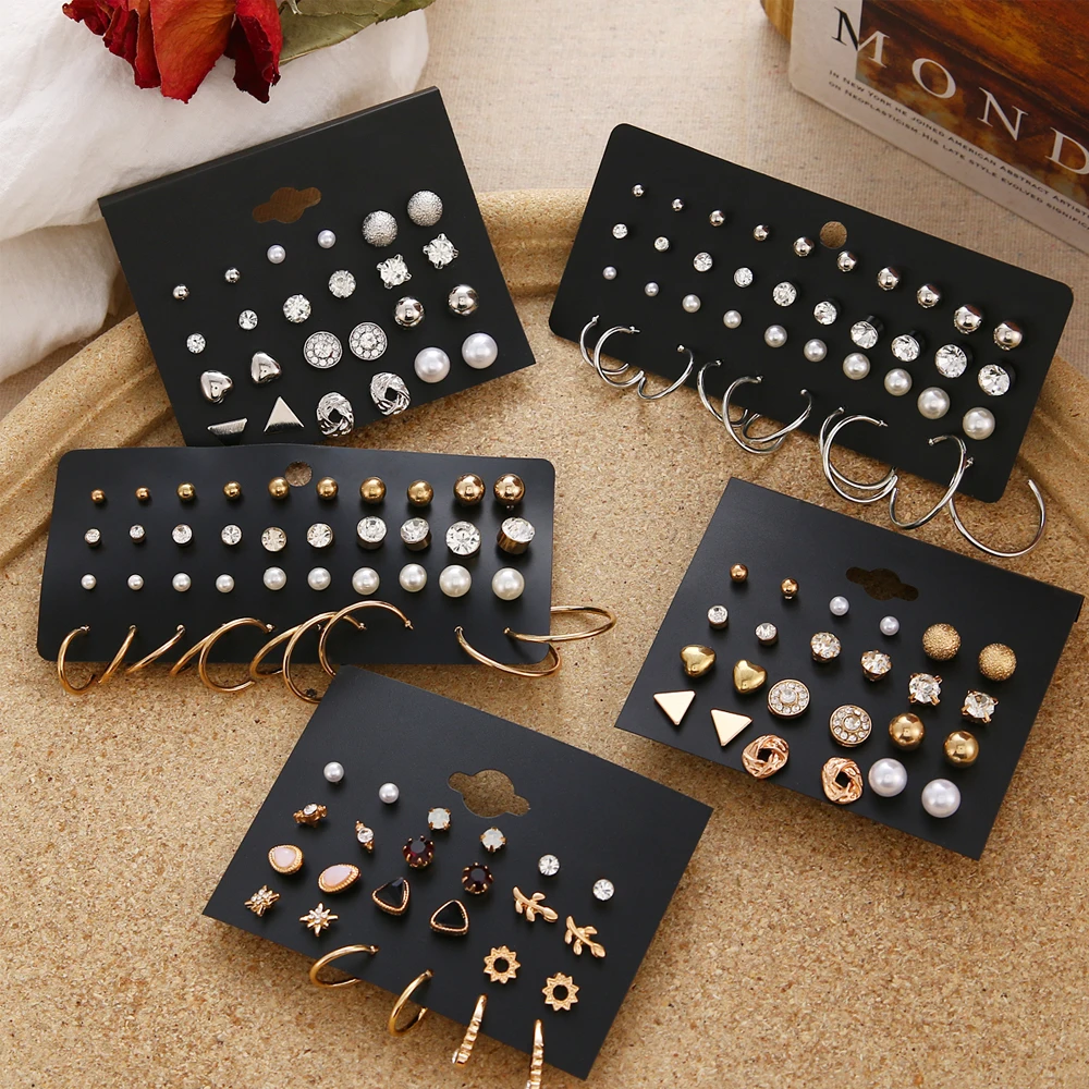 

ZOVOLI Bohemian Tassel Gold Stud Earrings Set Statement Unique Geometric Crystal Earings Earrings For Women Fashion Jewelry 2020