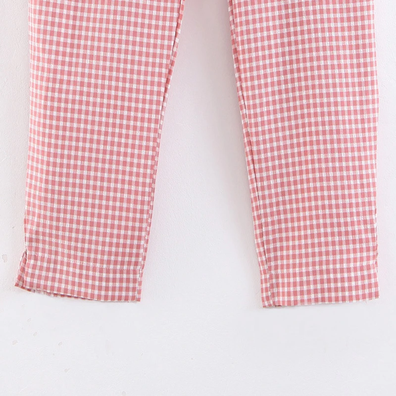 GOPLUS 2020 весенние винтажные розовые клетчатые брюки женские повседневные офисные