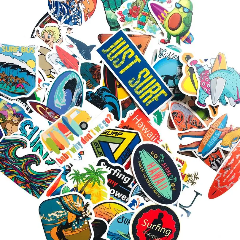 Набор водонепроницаемых наклеек для серфинга чемодана скейтборда ноутбука 10/30/50