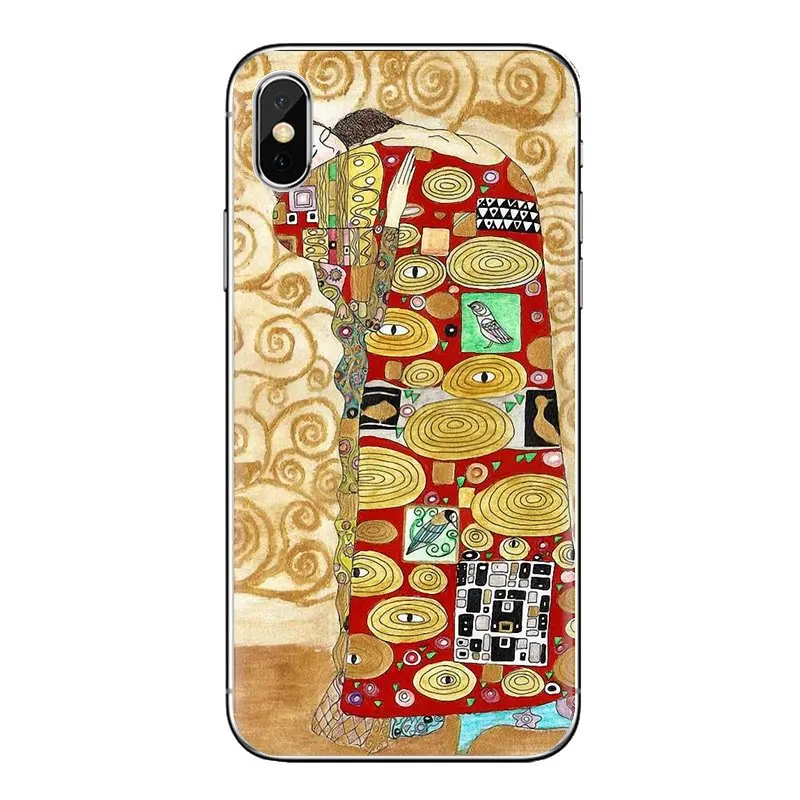 For iPod Touch Apple iPhone 4 4S 5 5S SE 5C 6 6S 7 8 X XR XS Plus MAX Silicone Phone Shell Cover Kiss by Gustav Klimt gold tears |