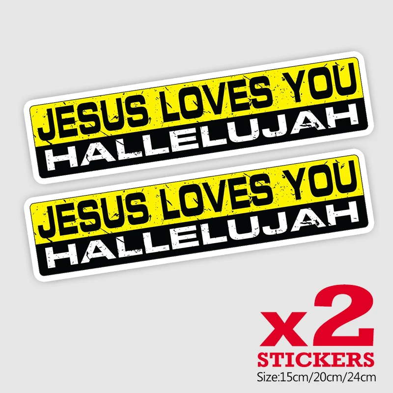 

32654#15/20/24CM Funny PVC Decal JESUS LOVES YOU Car Sticker Waterproof Accessories on Bumper Rear Window Truck Motorcycle