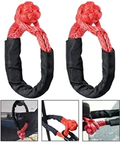 2pcs car flexible soft shackle winch rope towing recovery straps atv winch shackle 12inch soft shackles uhmwpe synthetic rope