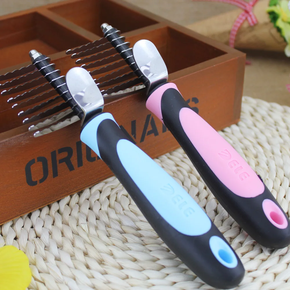 QQQPET Brush Shedding Trimmer For Dog Cat Pet Safe Edges Tangles and Matted Hair Cutter Rake Remover Comb Grooming Tool | Дом и сад