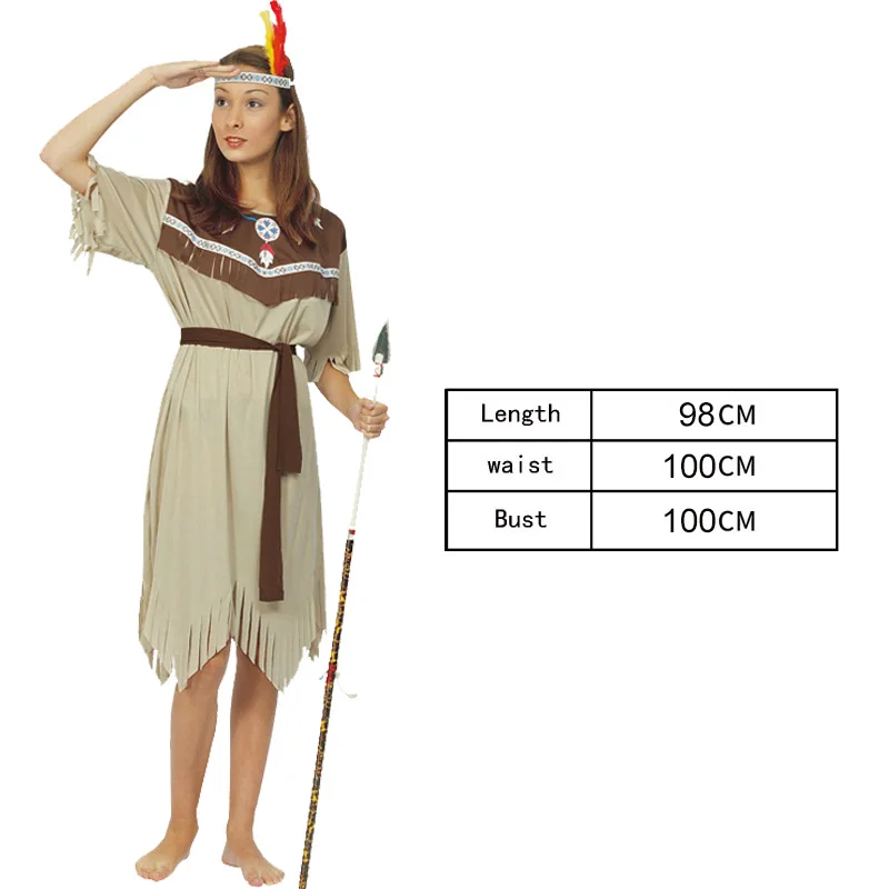 Женский костюм для косплея на Хэллоуин первобытная индийская одежда с