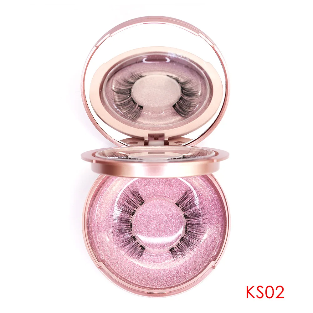 EY-KS02-2 genailish magnetic eyelashes& magnetic eyeliner kit 5 magnets false eyelashes handmade natural 2 pairs lashes makeup tools set - Color: EY-KS02-2