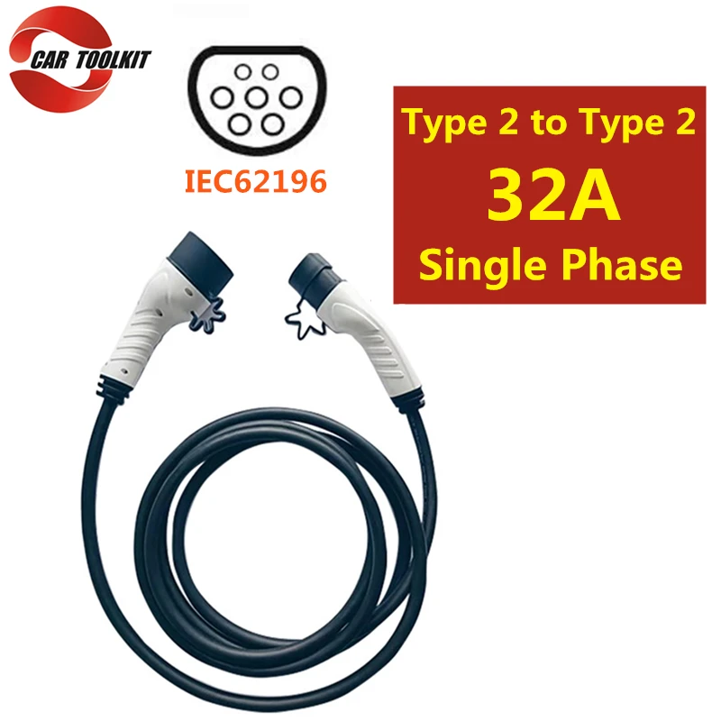 32A однофазный кабель для зарядки EV Тип 2 типа EVSE электрический автомобиль адаптер