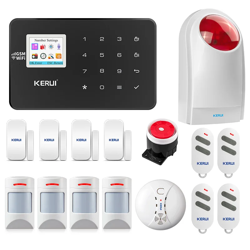 KERUI W18 APP контроллер детектор дыма движения датчик окна двери Сигнализация GSM WIFI