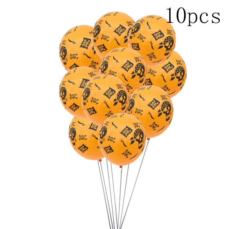 orange Chicinlife пират с днем рождения баннер череп день рождения гирлянда тарелки попкорн коробка Пиратская тематическая вечеринка на день рождения украшения - Цвет: orange