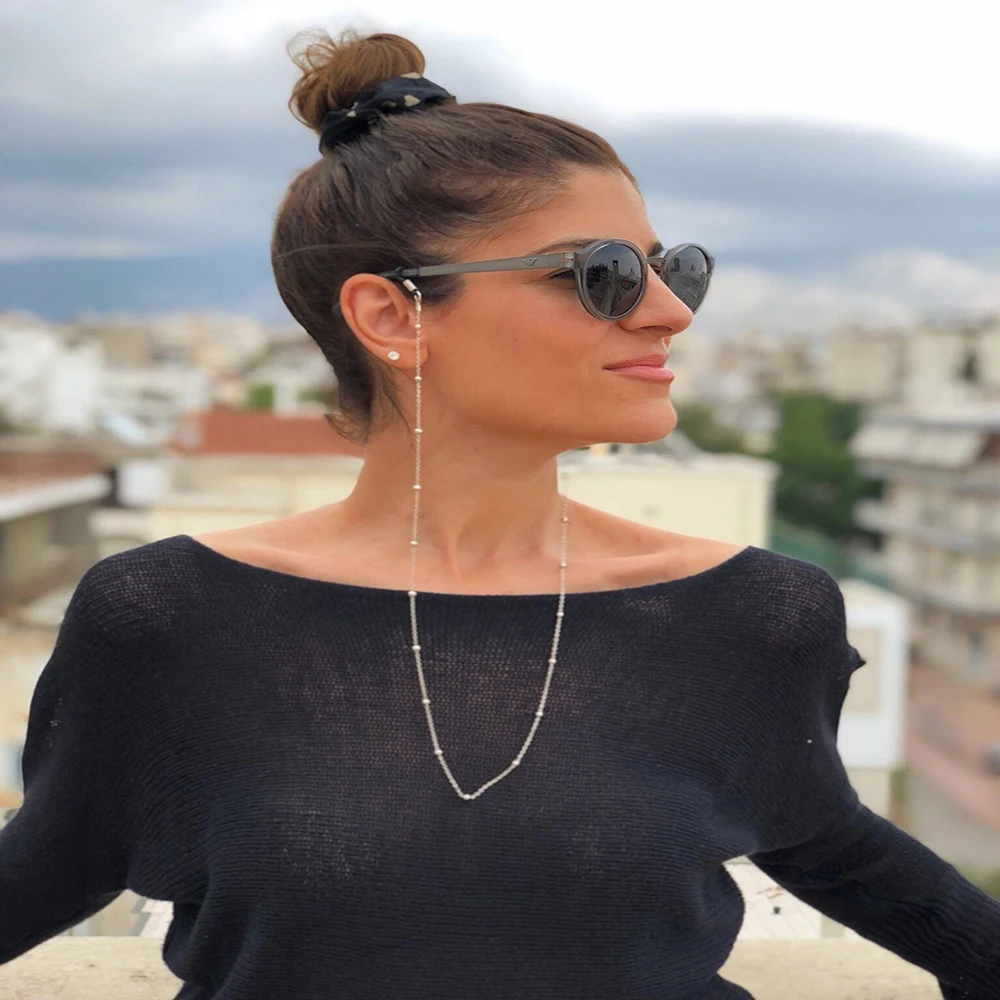 Женская цепочка для очков с шариками и золотыми зажимами 2019 | Украшения