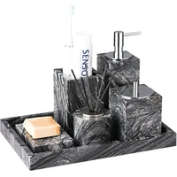 bathroom set marble liquid soap dispenser toothbrush holder gargle cup tray cotton swabtissue box sell separately nordic style