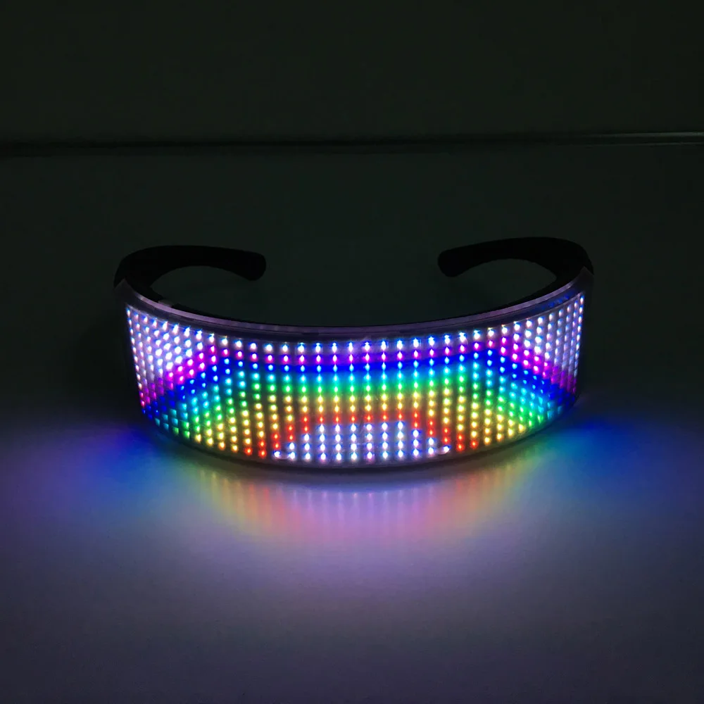 

LED Luminous Glasses Futuristic Electronic Visor Glasses Light Up Glasses Prop for Halloween Festival KTV Bar Performance