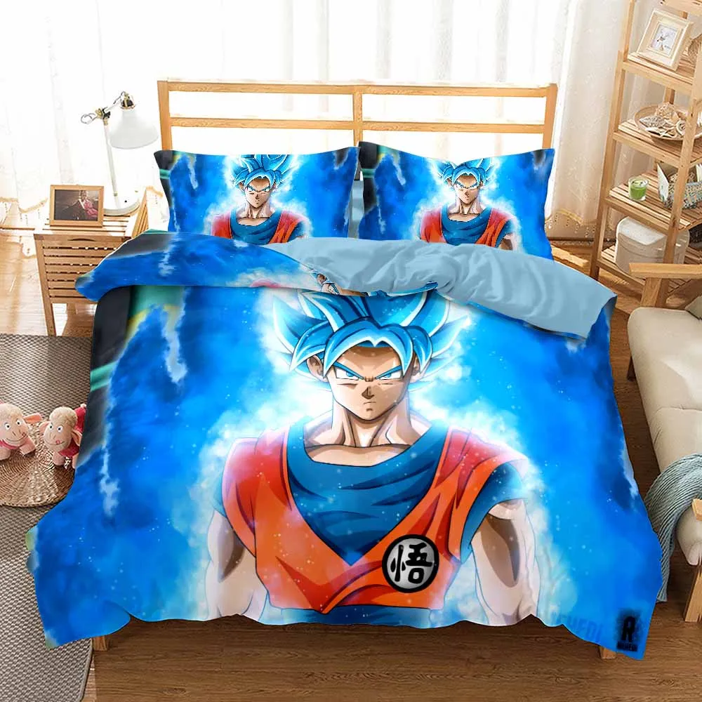 Новые корейские носки из хлопка, хлопковые Dragon Ball Z Комплект постельного белья наволочка близнец полный queen King Размеры для мальчиков и девочек, Комплект постельного белья 2/3 шт. набор пододеяльников